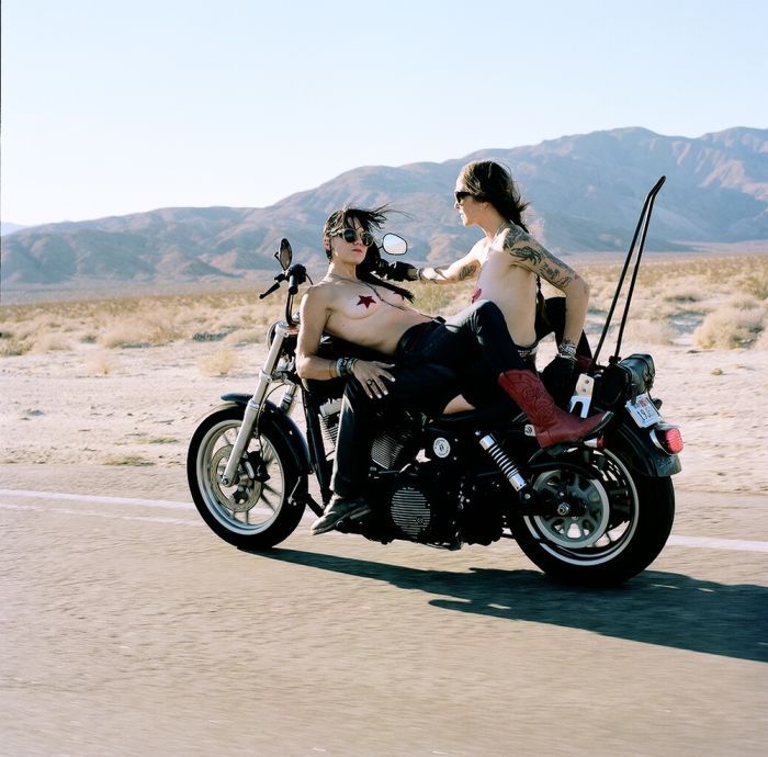 Girls on a motorcycle in Hachioji